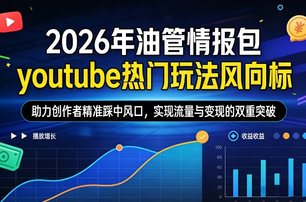 2026年油管情报包,youtube热门玩法风向标,助力创作者精准踩中风口,实现流量与变现的双重突破(更新0330)选优云网创选优云网创
