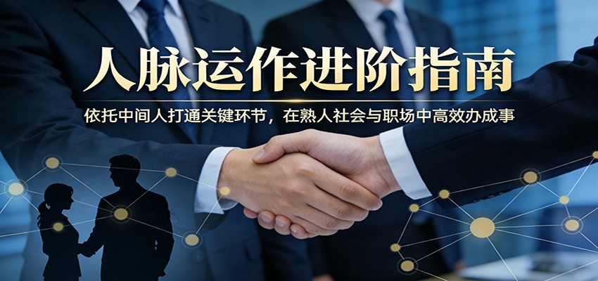 付费文章：人脉运作进阶指南，依托中间人打通关键环节，在熟人社会与职场中高效办成事选优云网创选优云网创