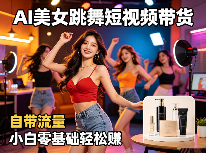 AI美女跳舞短视频带货:自带流量,小白零基础轻松賺,详细拆解选优云网创选优云网创