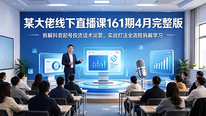 某大佬线下直播课161期4月完整版，拆解抖音起号投流话术运营，实战打法全流程拆解学习选优云网创选优云网创