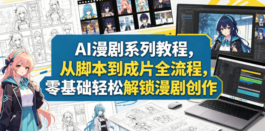 AI漫剧系列教程，从脚本到成片全流程，零基础轻松解锁漫剧创作选优云网创选优云网创